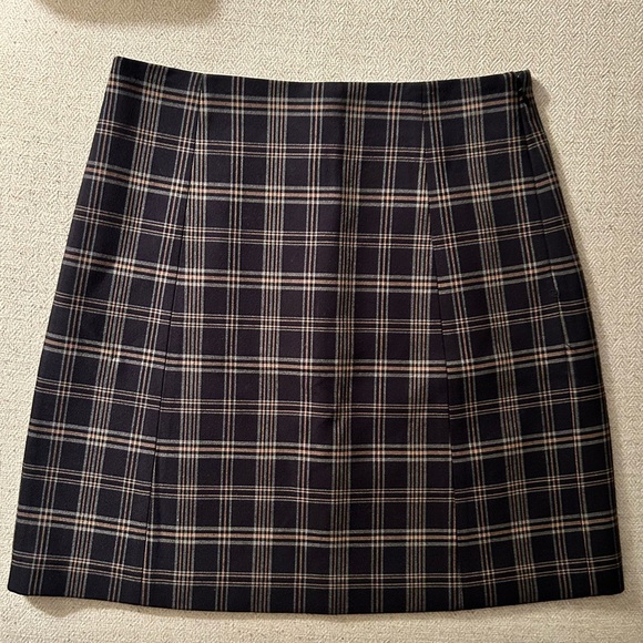 Babaton Hopper Navy Plaid Skirt - Picture 3 of 4